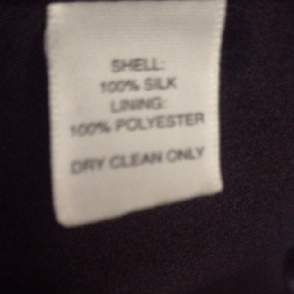 Silk White House Black Market Elegant Black Dress Ptp 16.5" - Picture 10 of 12